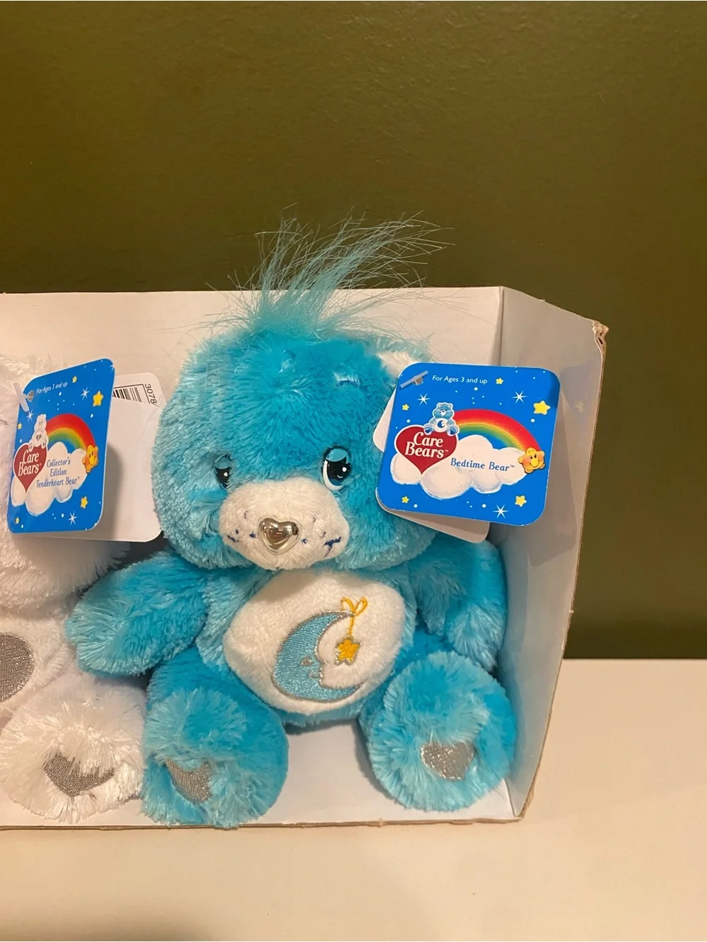 Care Bears Plush Set - Peach, White & Blue Trio